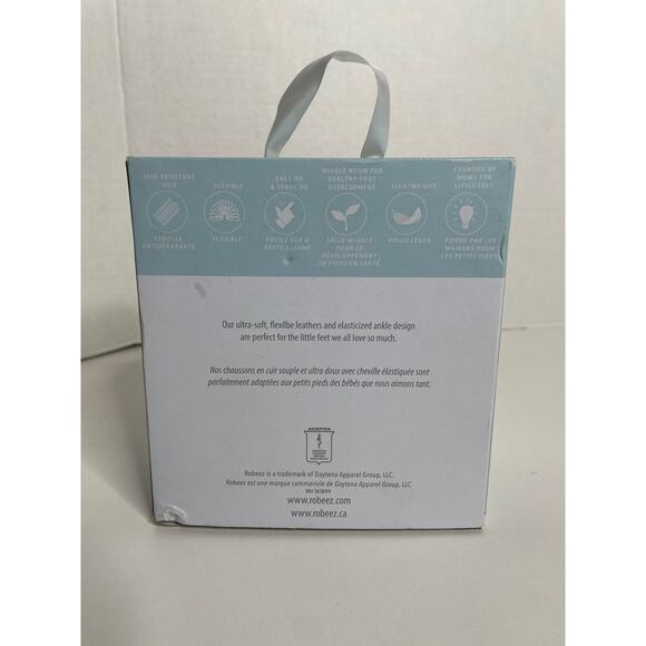 NEW Robeez 0-6 Mo Leather Moccasins Floral Flowers Turquoise - Picture 8 of 8